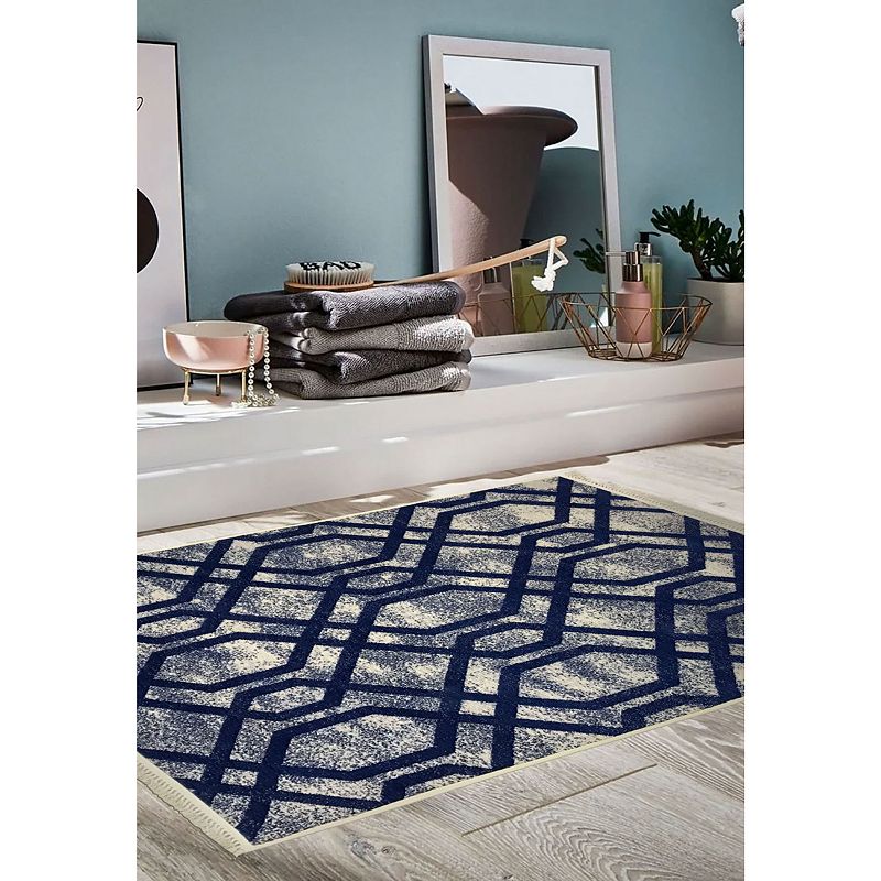 Mother Ruggers Simon Yildirim Reversible Machine Washable Duet Rug for Living Room， Kitchen， Bedroom， Entryway， CovePorch