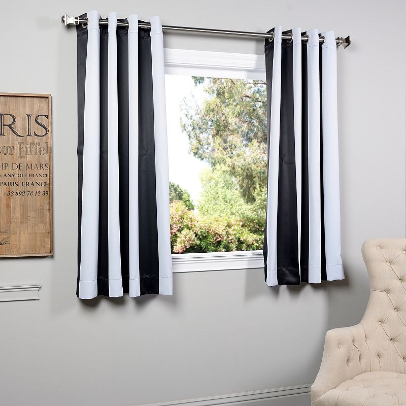 EFF Blackout 1-Panel Awning Striped Window Curtain