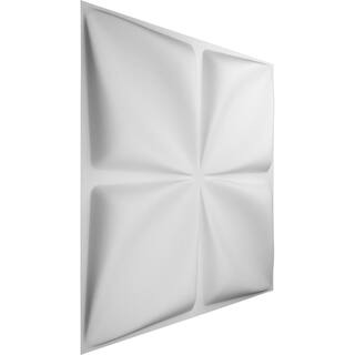 Ekena Millwork 1 in. x 19-58 in. x 19-58 in. White PVC Riley EnduraWall Decorative 3D Wall Panel (2.67 sq. ft.) WP20X20RLWH