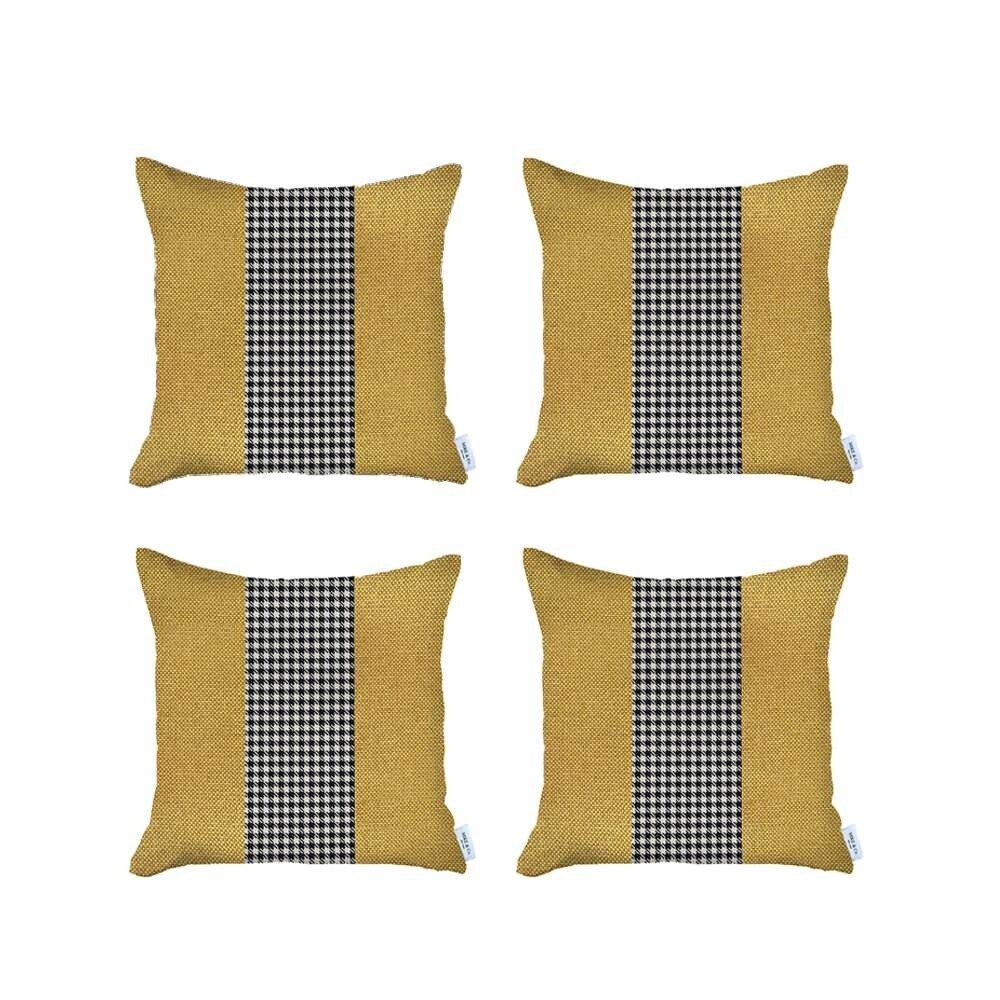 Set of 4 Houndstooth Pillow Covers