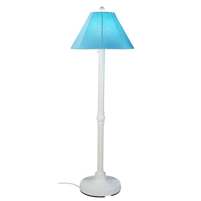 Patio Living Concepts San Juan Floor Lamp 38101 with 2 in. white body and canvas Aruba Sunbrella shade fabric