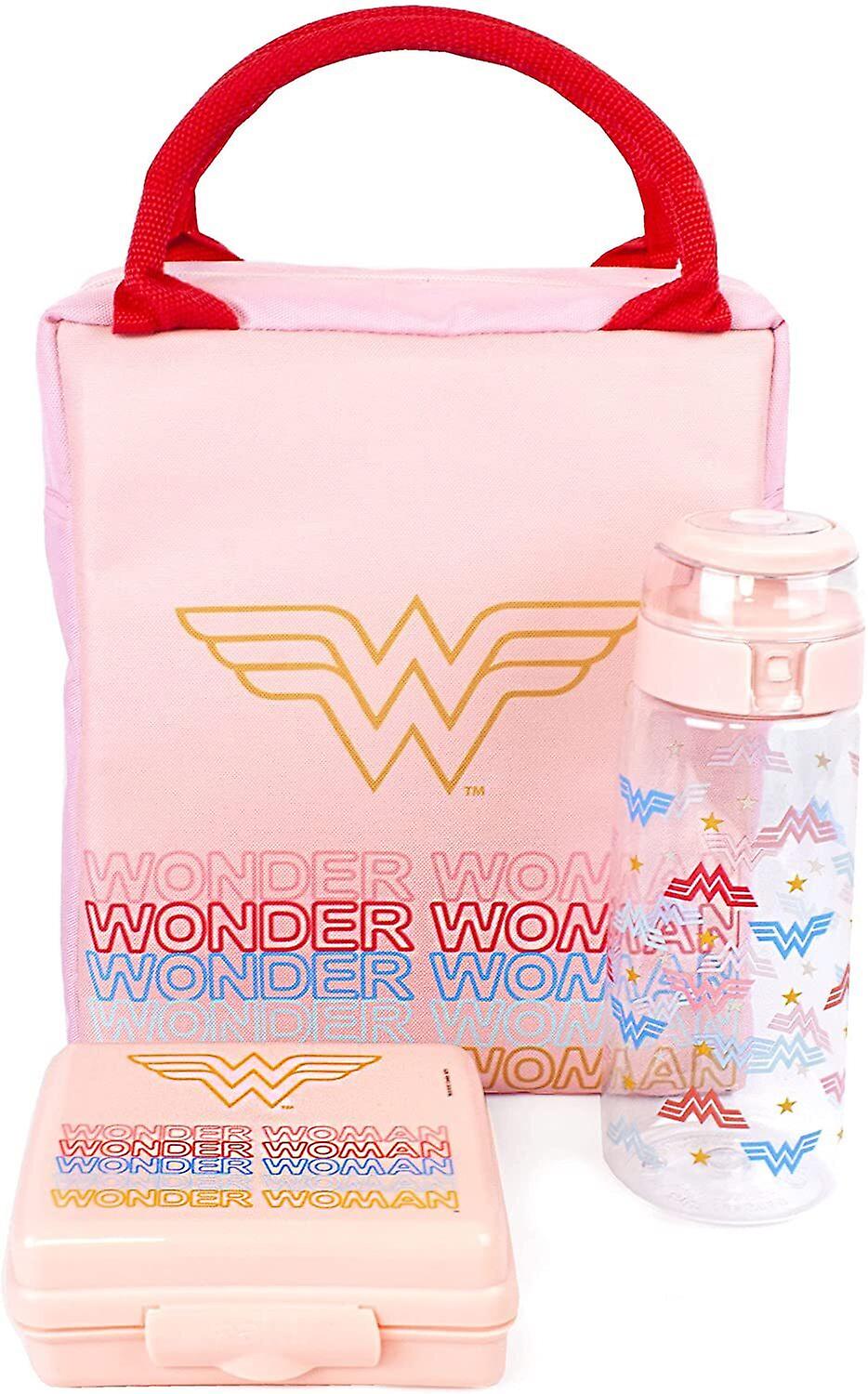 Wonder Woman Rectangular Lunch Bag Set (Pack of 3)