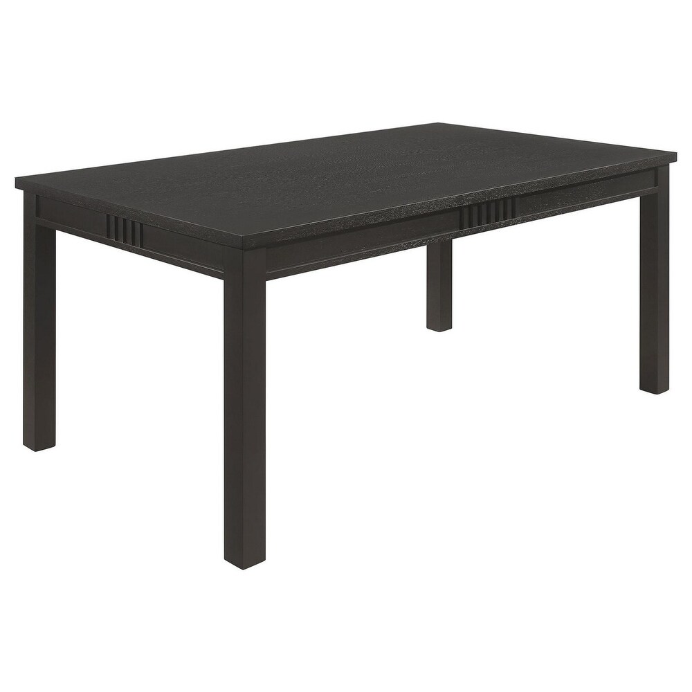 Marissa 71 Inch Dining Table  Matte Black  Asian Hardwood  Block Legs