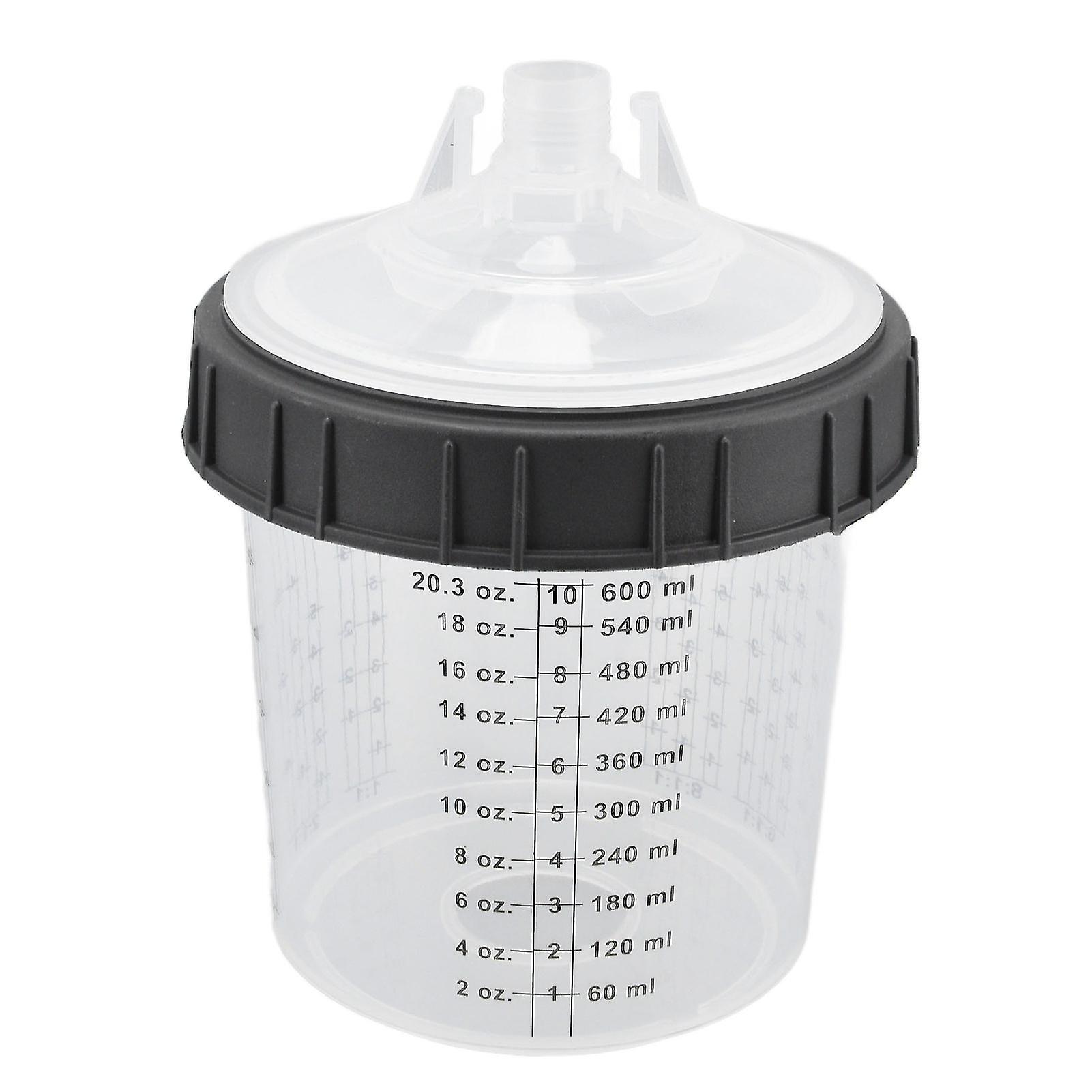 Disposable Paint Spray Cup Plastic Spray Paint Mixing Cup with Lids Painting Supplie 600ml