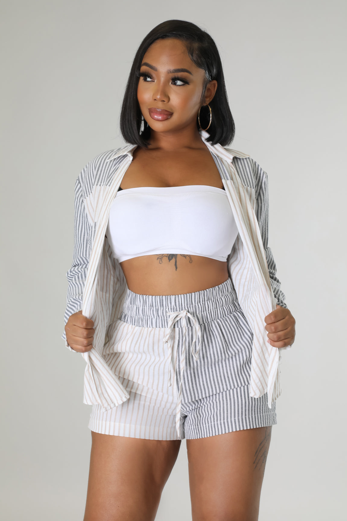 Somewhere Tropical Linen Short Set