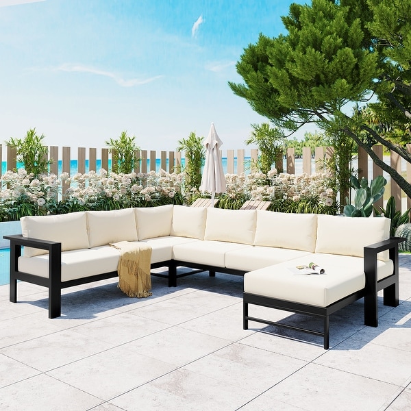 5 Pieces Outdoor Ushaped Sectional Sofa Set