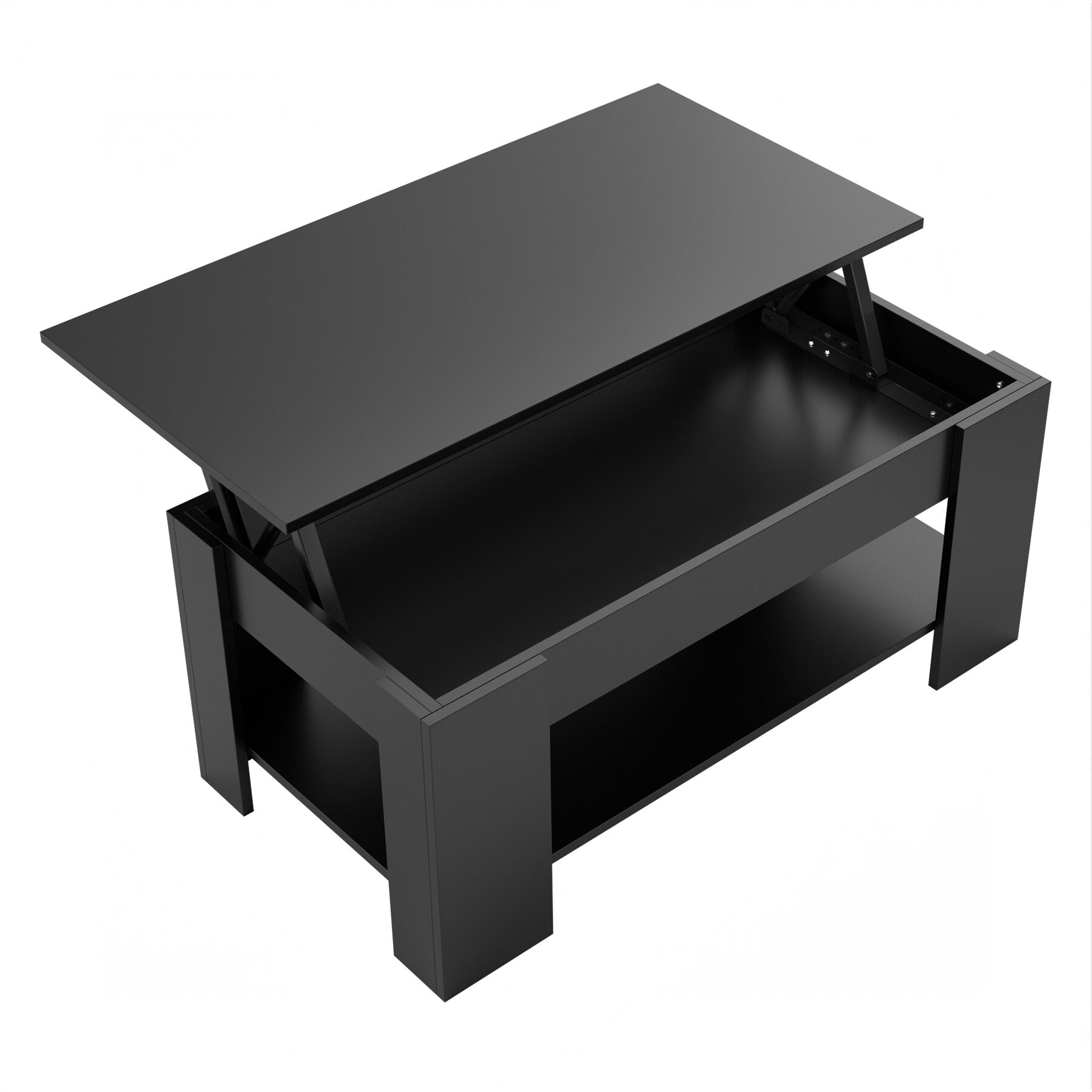 HomGarden Lift Top Coffee Table Cocktail Table W/Hidden Compartment, Black