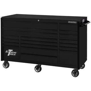 Extreme Tools 72 in. 19-Drawer Roller Cabinet Tool Chest in Matte Black with Black Drawer Pulls RX723019RCMBBK-250