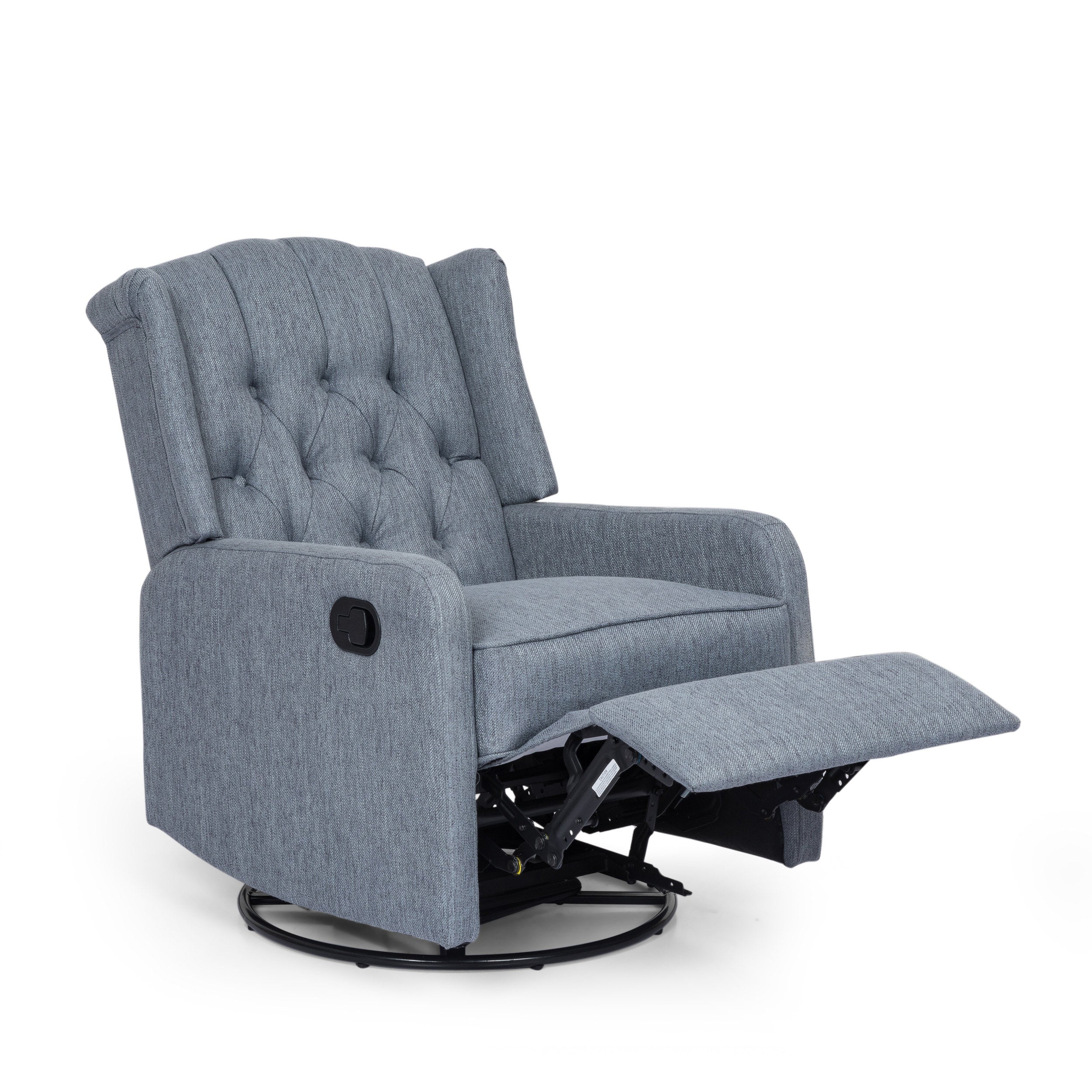 Houck Contemporary Tufted Wingback Swivel Recliner