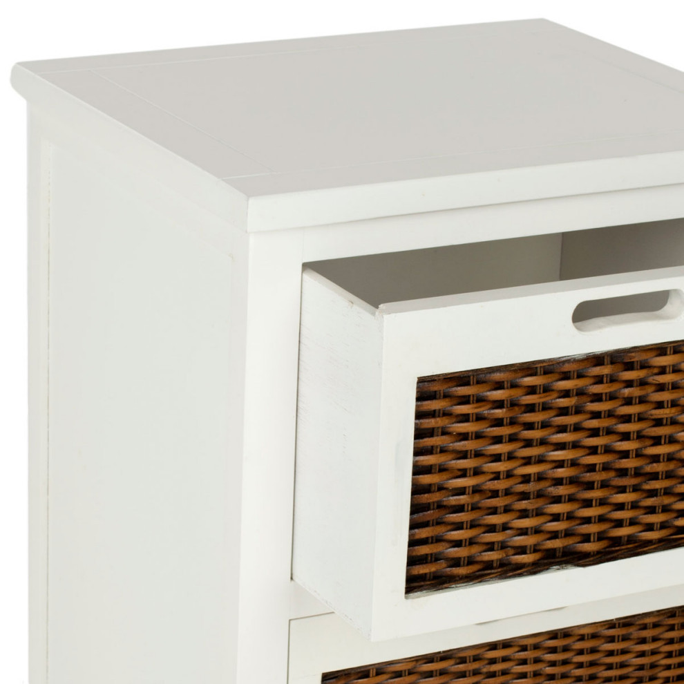 Aneta Two Drawer End Table White   Transitional   Side Tables And End Tables   by AED Luxury Home Decor  Houzz