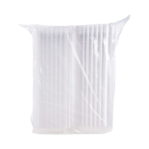 Dart ClearSeal Hinged-Lid Plastic Containers， 8.3 x 8.3 x 3， Clear， Plastic， 250/Carton (C90PST1)