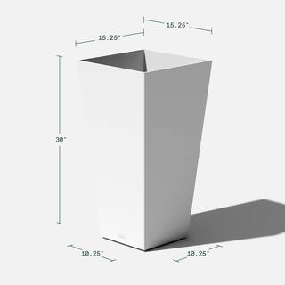 Veradek Midland 30 in. White Plastic Tall Square Planter MV32W