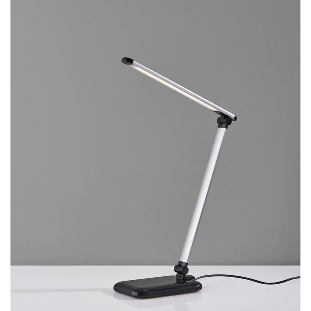 Lennox Multi function Desk Lamp includes Led Light Bulb Black Adesso