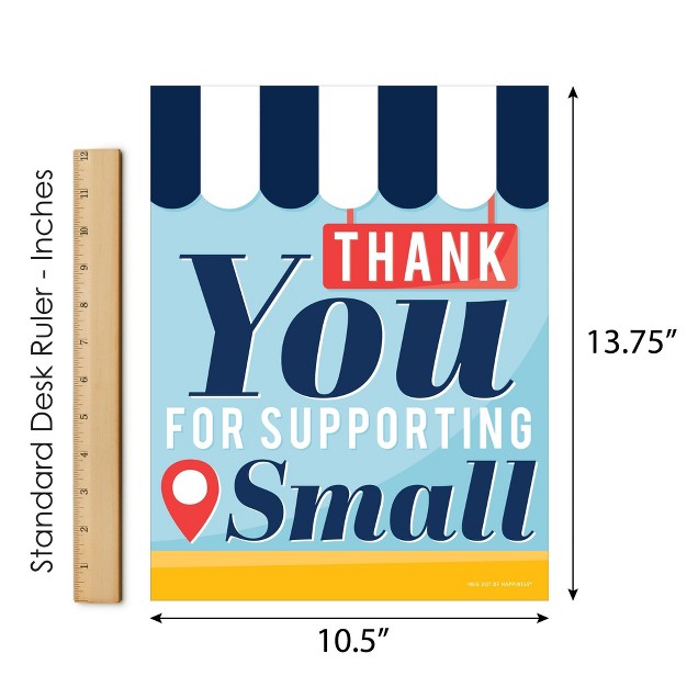 Big Dot Of Happiness Support Small Business Sign Thank You Decor Printed On Sturdy Plastic Material 10 5 X 13 75 Inches Sign With Stand 1 Pc