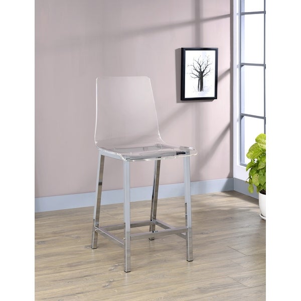 Alba Clear and Chrome Stools (Set of 2)