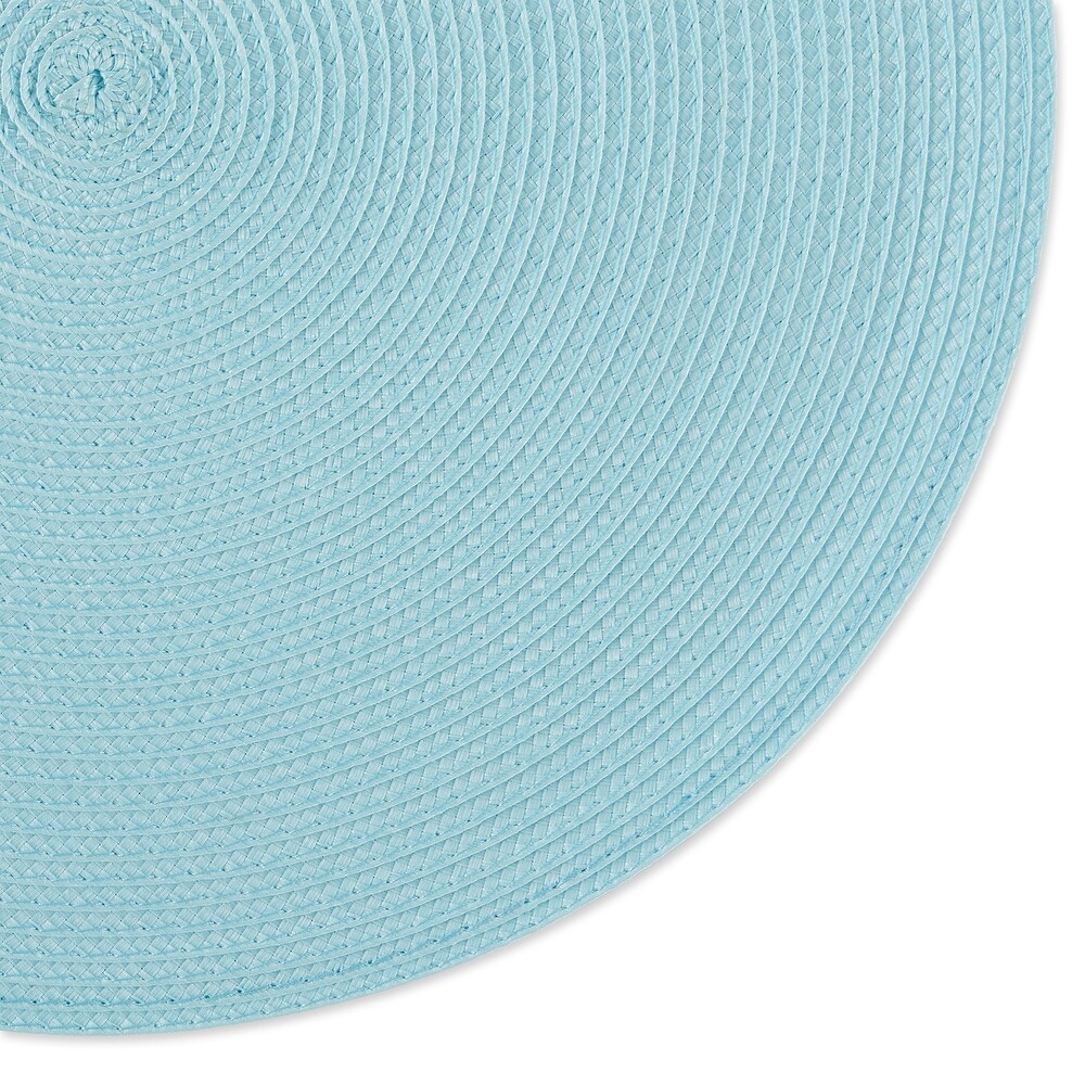 DII White Round PP Woven Placemat Set of 6