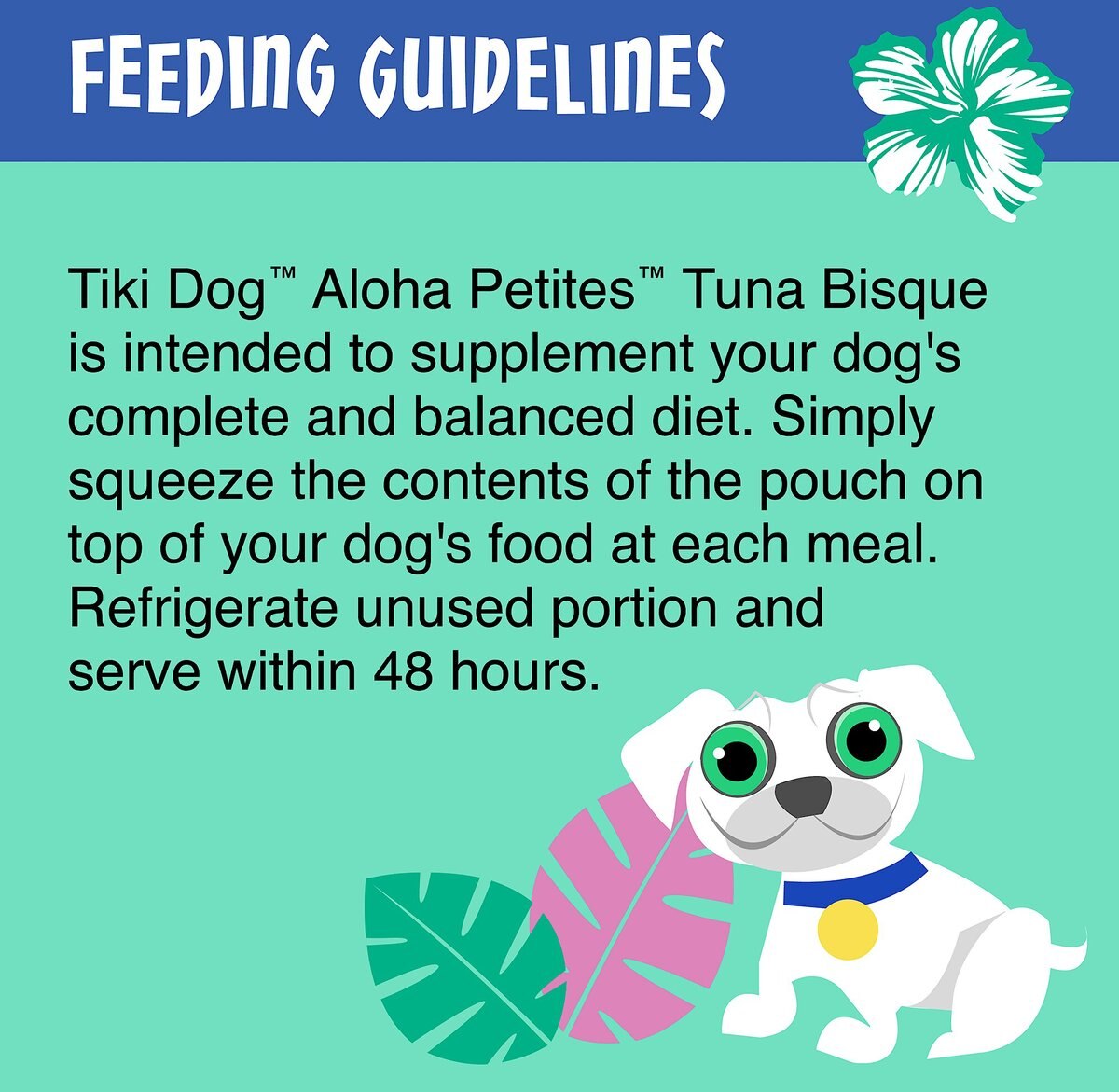 Tiki Dog Aloha Petites Flavor Booster Tuna Bisque Dog Food Topper， 1.5-oz pouch， case of 12