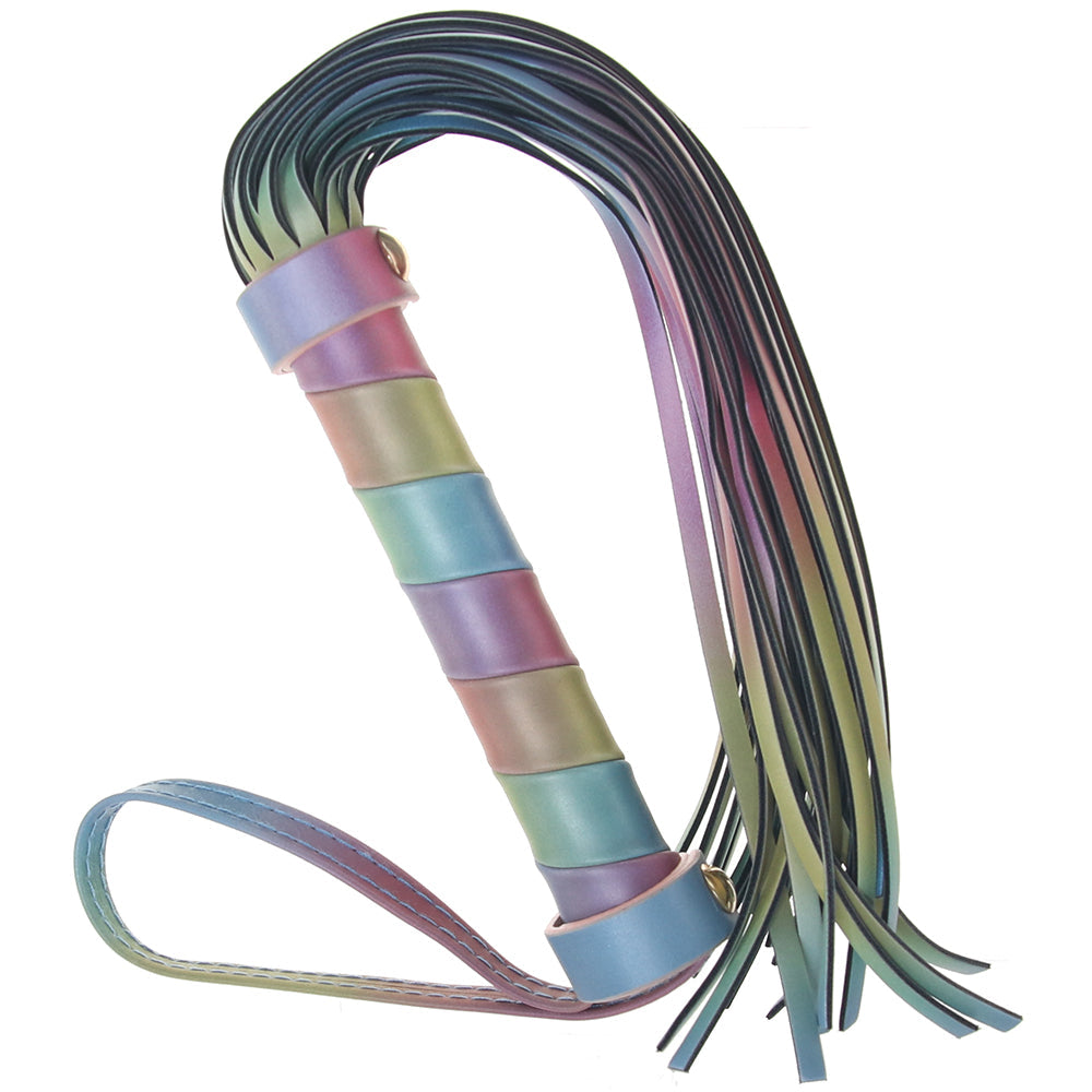 Spectra Bondage Flogger in Rainbow