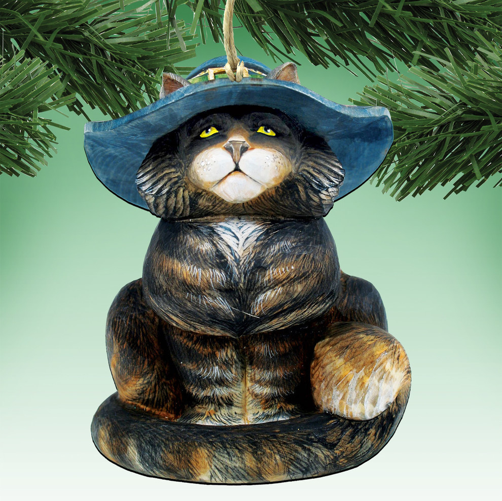 Cat In Hat Ornament   Traditional   Christmas Ornaments   by G. DeBrekht  Houzz