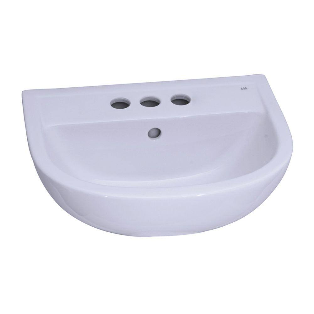 Barclay Products Compact 450 18 in. Pedestal Combo Bathroom Sink for 4 in. Centerset in White 3-534WH