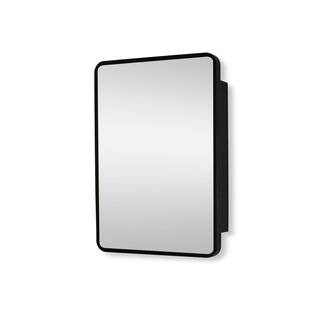 20 in. W x 28 in. H Medium Rectangular Black Aluminum Alloy Framed RecessedSurface Mount Medicine Cabinet with Mirror ASMBPS2028R