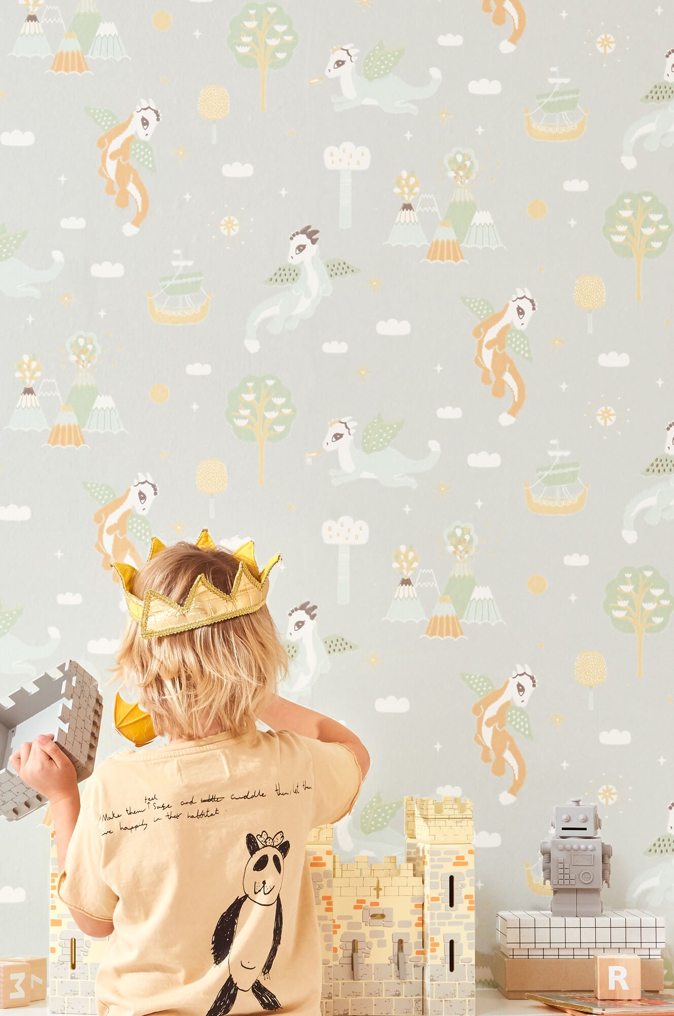 Magical Adventure Soft Grey Wallpaper