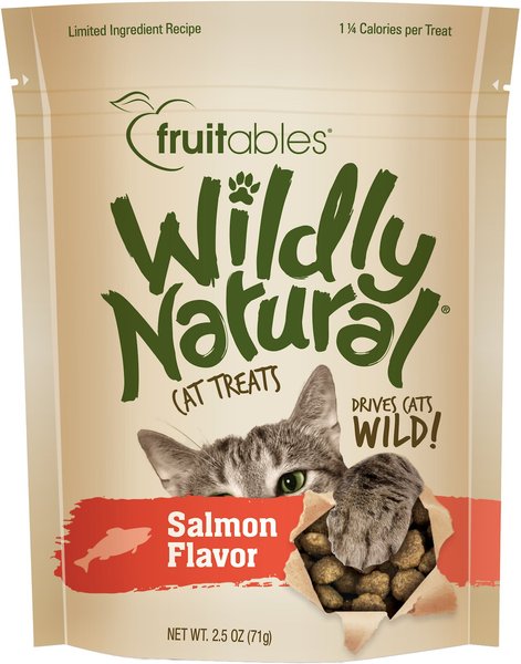 Wildly Natural Salmon Flavor Cat Treats， 2.5-oz bag