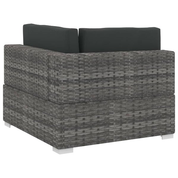 4 Piece Garden Sofa Set with Cushions Poly Rattan Gray - Overstock - 35097599