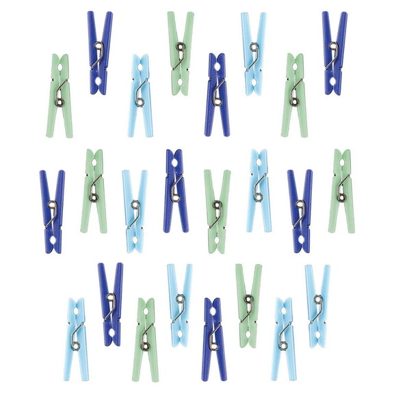 Amscan 644265 Blue Multi Baby Shower Clothespin Fa...