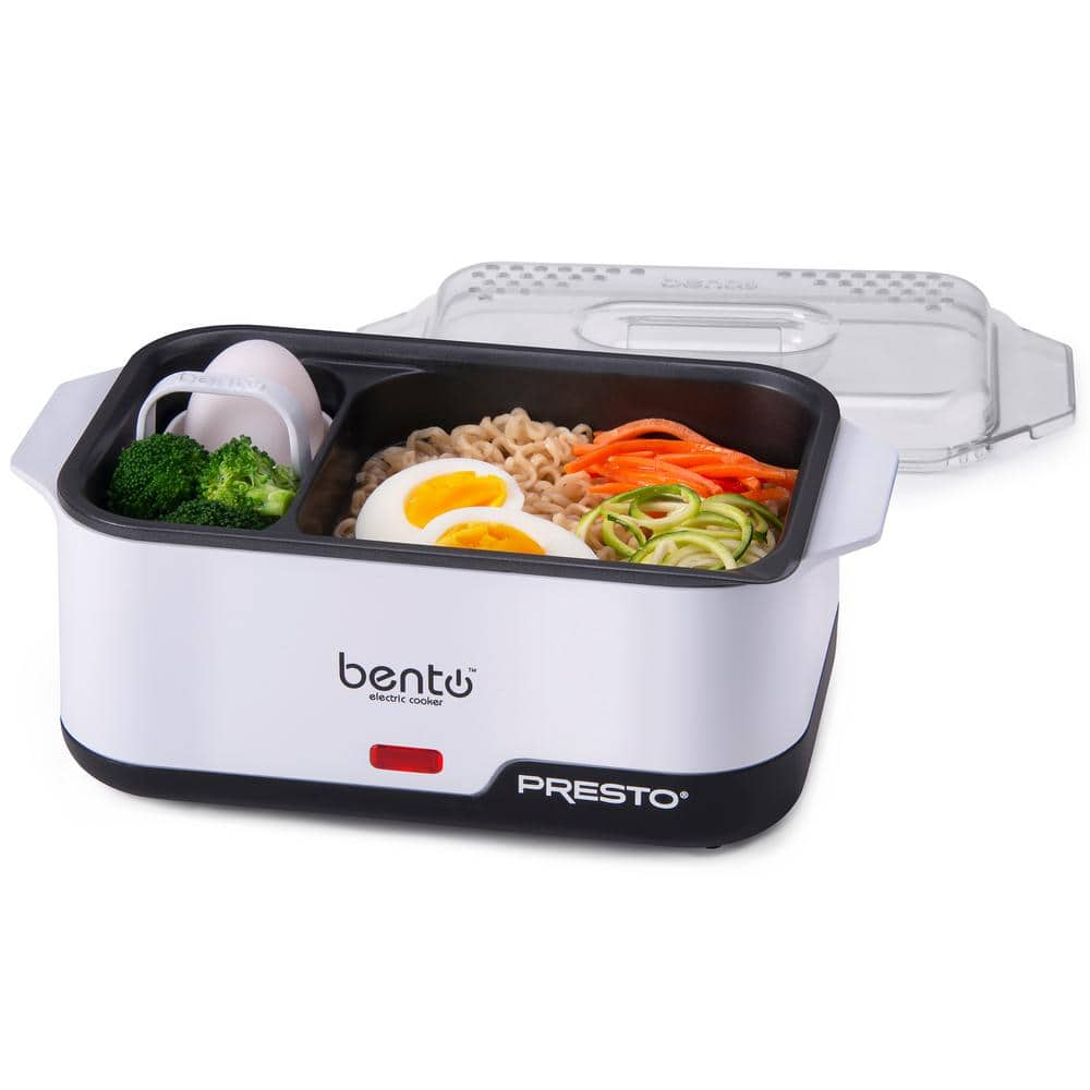 Presto Bento Box White 1.75 Cup Electric Steamer Ramen Noodle Cooker 04634