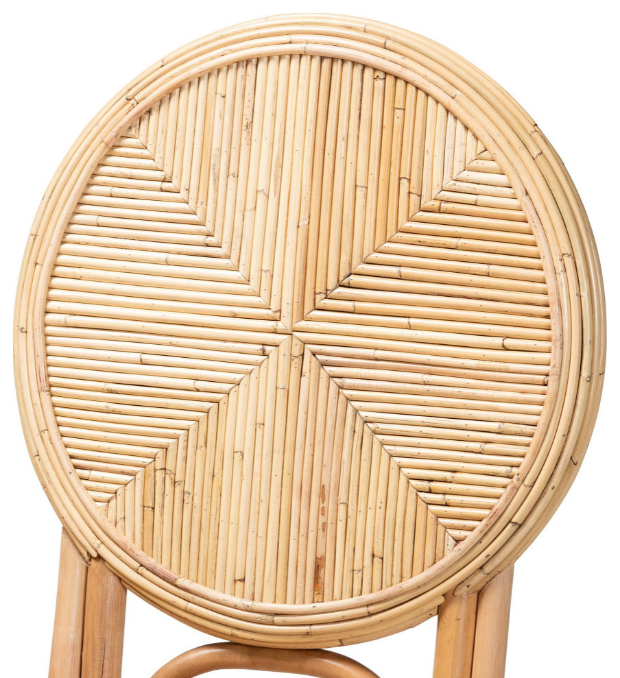 Vina Natural Brown Rattan Dining Chair   Beach Style   Dining Chairs   by Baxton Studio  Houzz