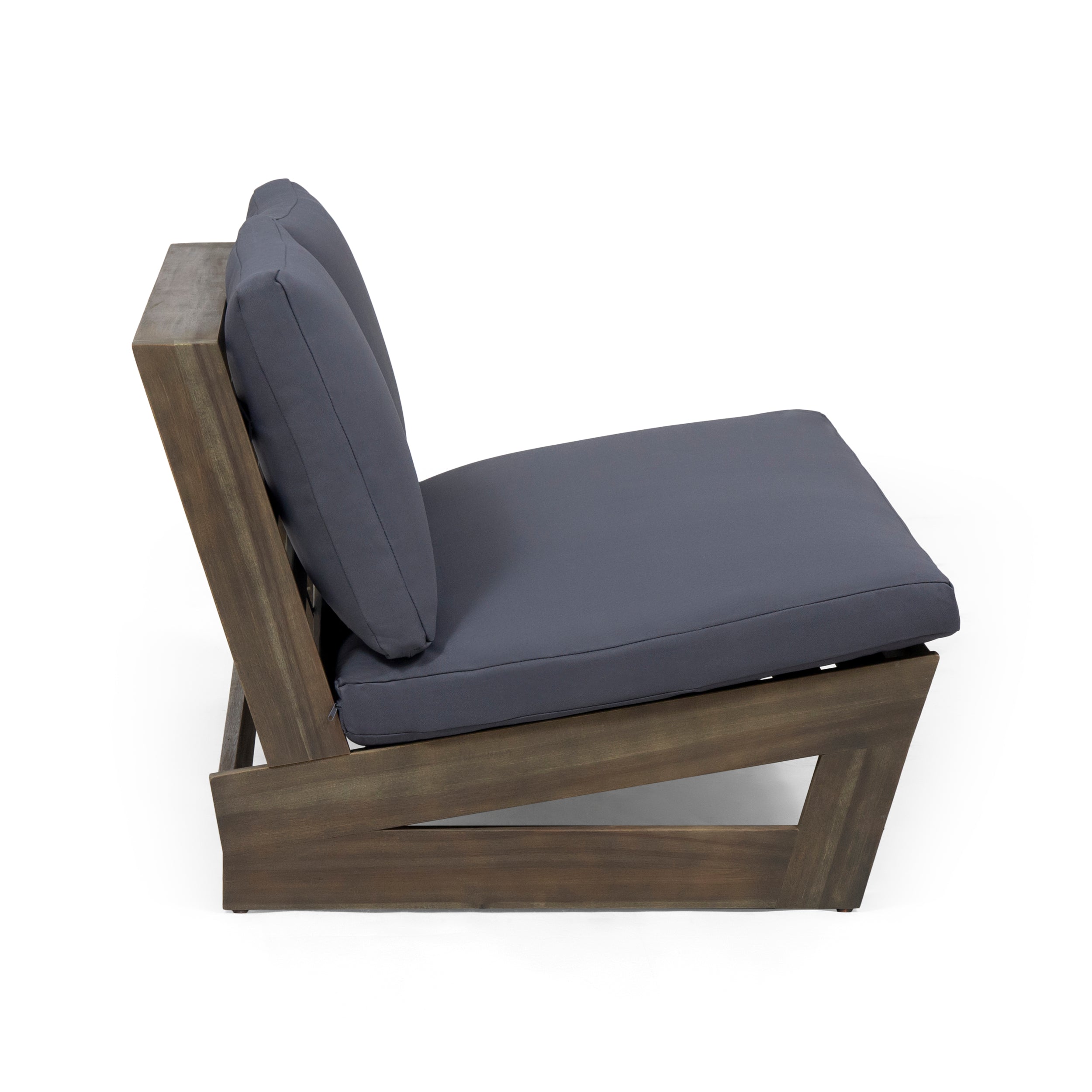 Kaitlyn Outdoor Acacia Wood Loveseat with Cushions