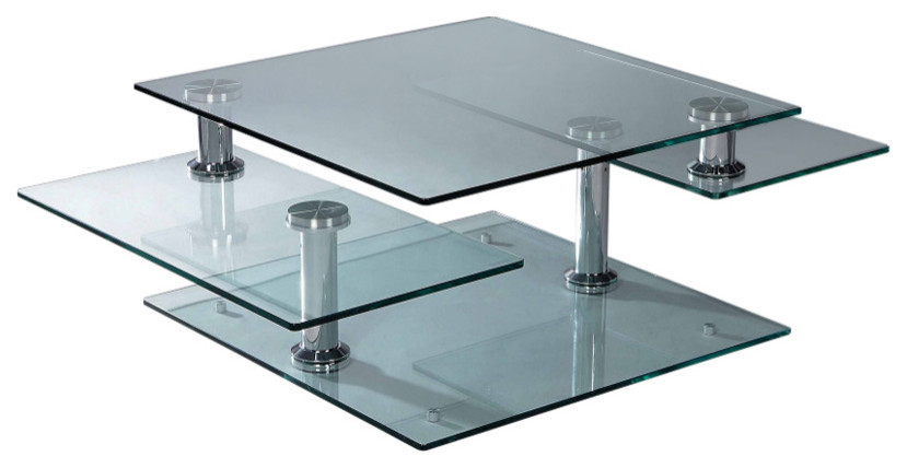 Motion Glass Coffee Table  35 quot  50 quotx 32 quotx 16.5 quotH   Contemporary   Coffee Tables   by CII  Houzz