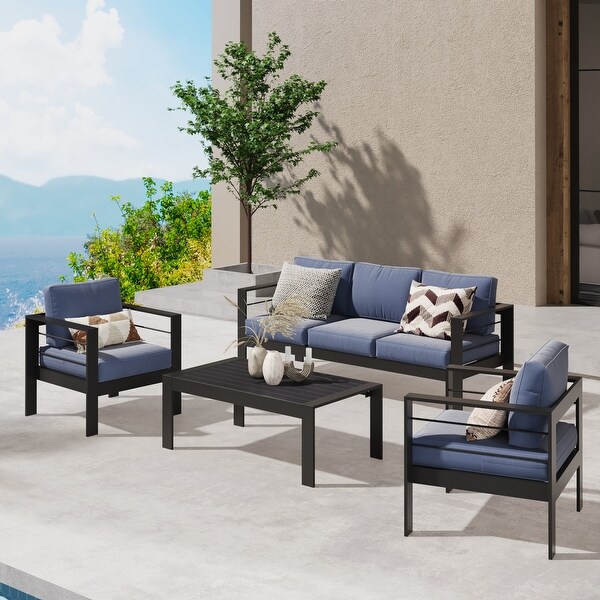 Royalcraft 4 Piece Aluminum Outdoor Patio Furniture Set