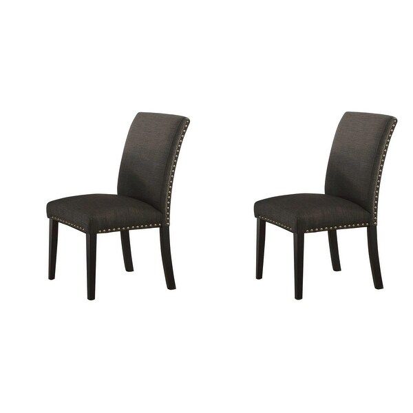 Dining Room Chairs Polyfiber Tufted Set of 2