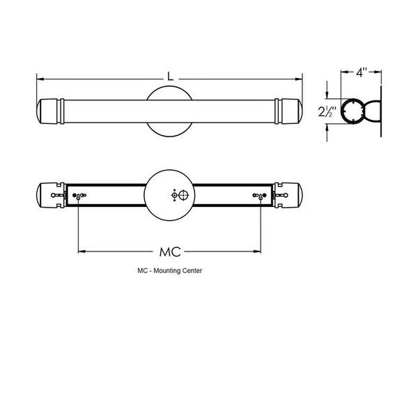 Aria 50-inch ADA Satin Nickel LED Vanity, White Acrylic Shade