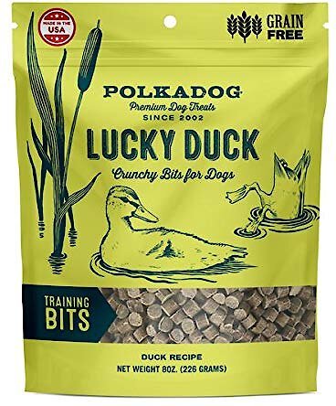 Polkadog Lucky Duck Training Bits Dehydrated Dog Treats， 8-oz bag