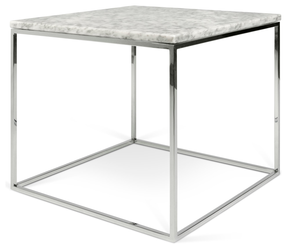 Gleam 20 quotx20 quotMarble Side Table   Industrial   Side Tables And End Tables   by TEMAHOME  Houzz