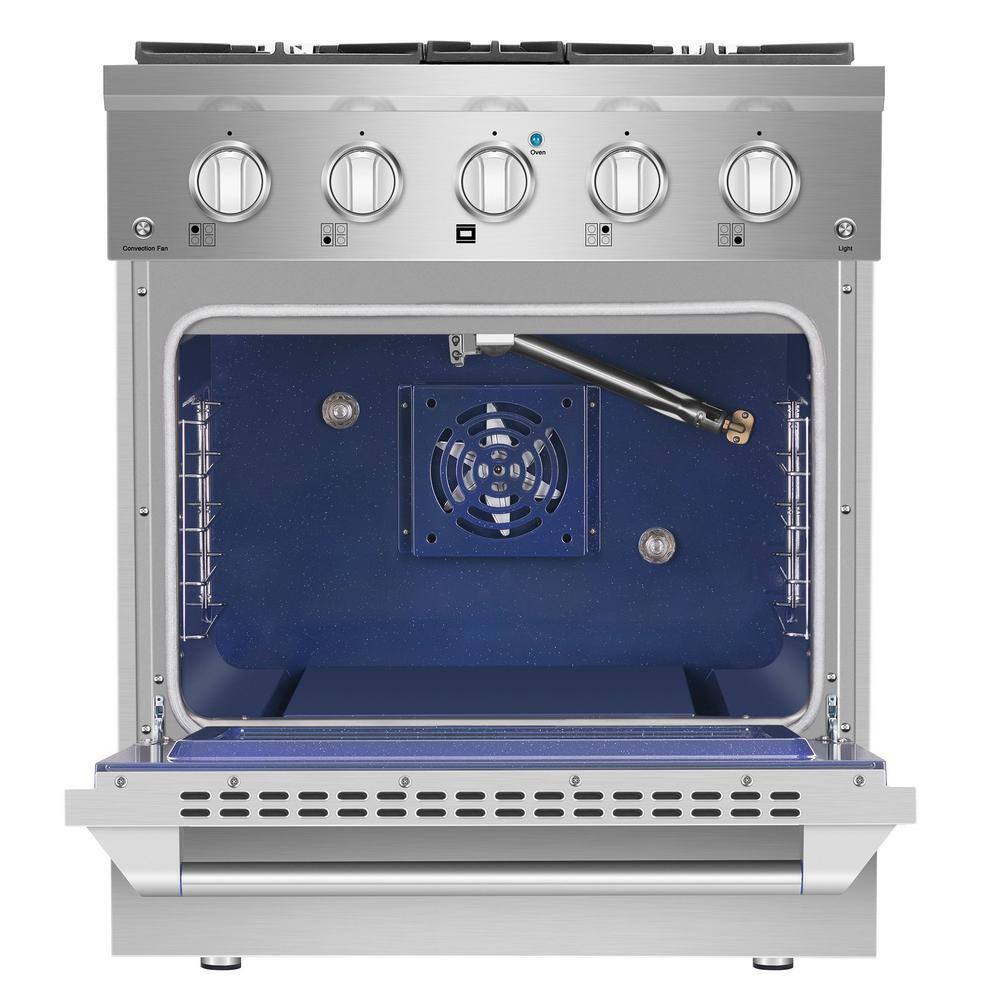 Empava 30 in. 4.2 cu. ft. Single Oven Gas Range with 4 Sealed Ultra High-Low Burners in Stainless Steel EMP-30GR07