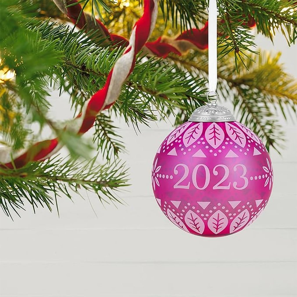 Hallmark  2023 Keepsake Ornament Christmas Commemorative 2023 Glass Ball Ornament