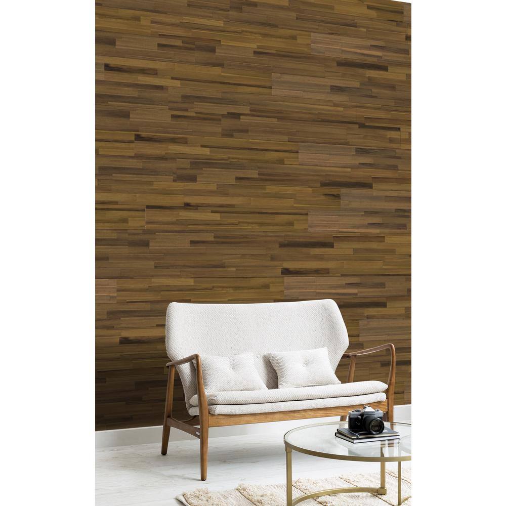 Interbuild 48 in. L x 6 in. W x 0.4 in. T Solid Acacia Shiplap Wall Boards Brown (5 per Package - 8.75 sq. ft. Coverage) 673145