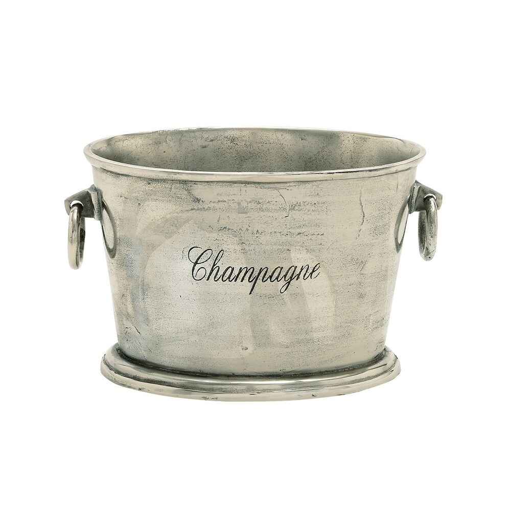 Silver Aluminum Champagne Text Ice Bucket