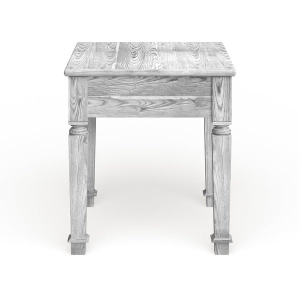 Furniture of America Joby Rustic White 24-inch Solid Wood Side Table