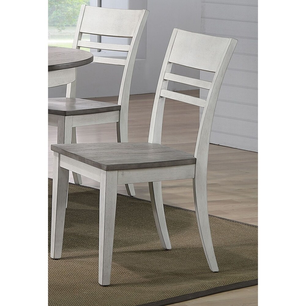 The Gray Barn Avalon 7 piece Transitional Dining Set in Stormy White and Ash