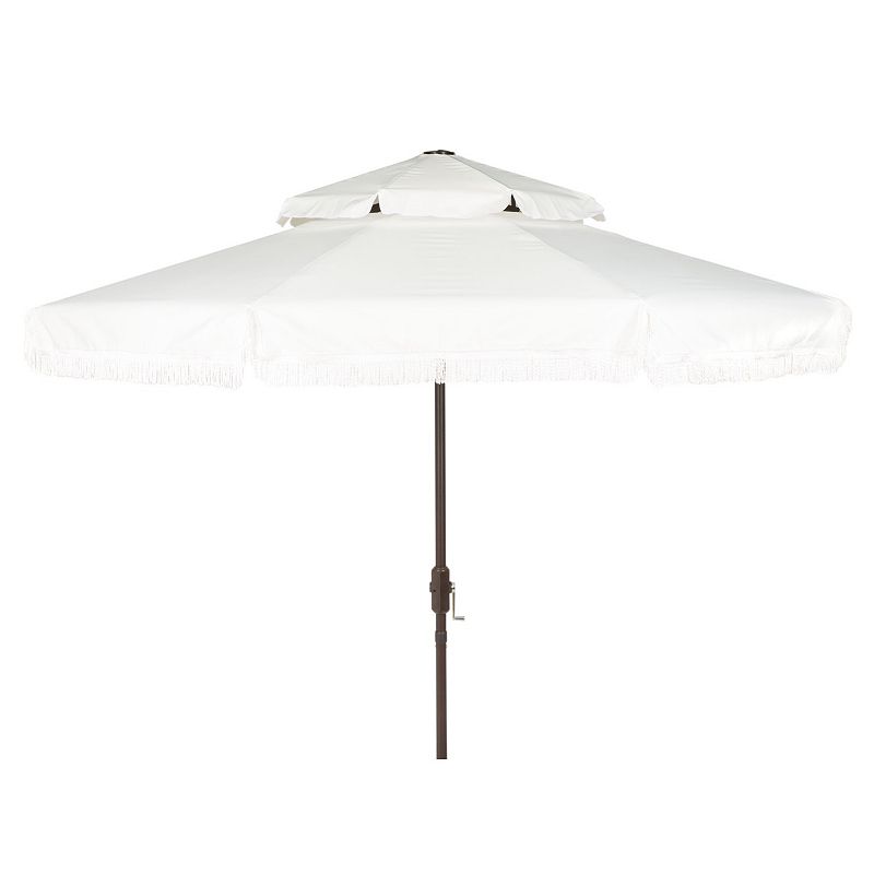 Safavieh Milan Fringe Double Top Crank Umbrella