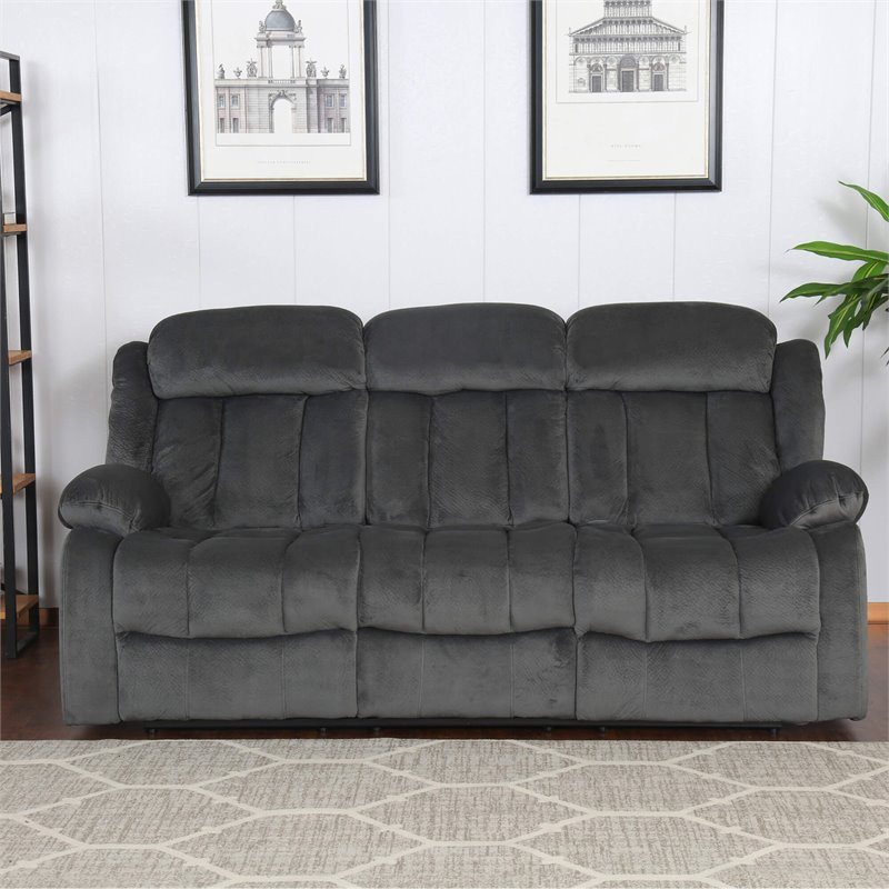 Sunset Trading Madison 3 Piece Fabric Reclining Living Room Set in Charcoal   Transitional   Living Room Furniture Sets   by GwG Outlet  Houzz