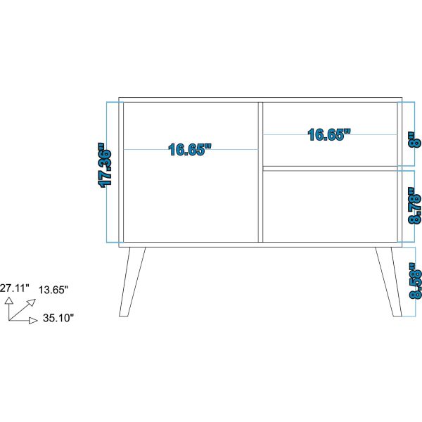 2- Piece Avesta Double Side Table in White and Stamp