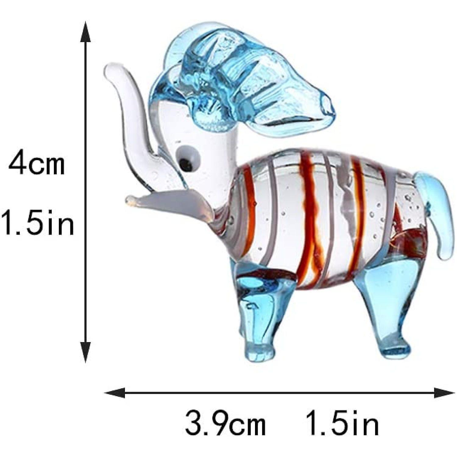 Crystalsuncatcher Set Of 6 Elephant Glass Figurine， Handblown Glass Art Animal Collectible Figurine Mini Glass Animals Ornament(elephant)