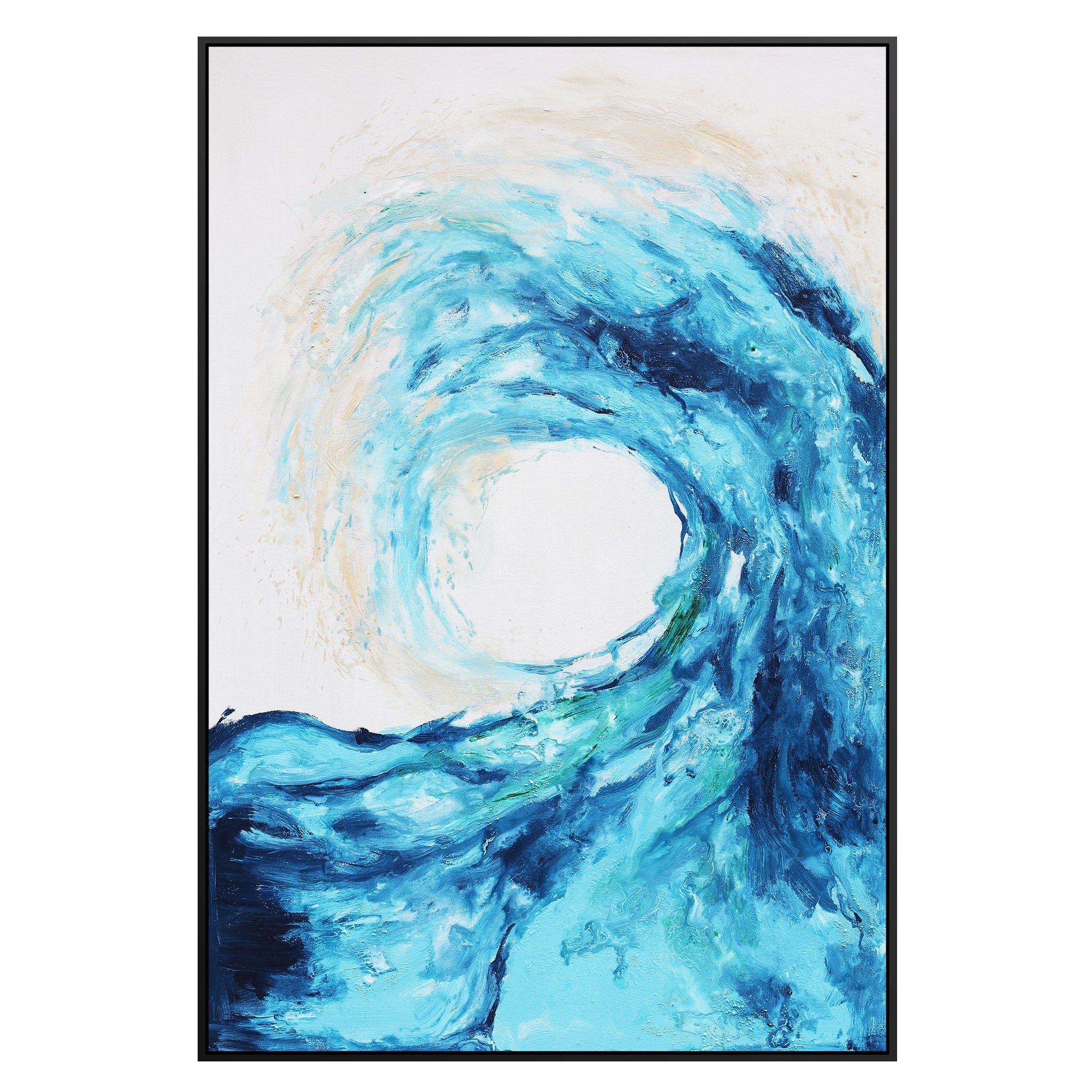 Wave Hand Painted Art Painting With Frame 130X90 Cm Soap0056