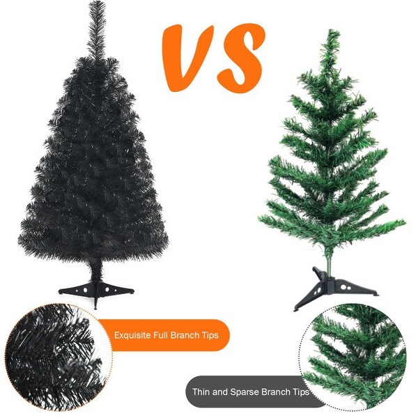 36 Inch Unlit Artificial Christmas Halloween Mini Tree with Plastic Stand